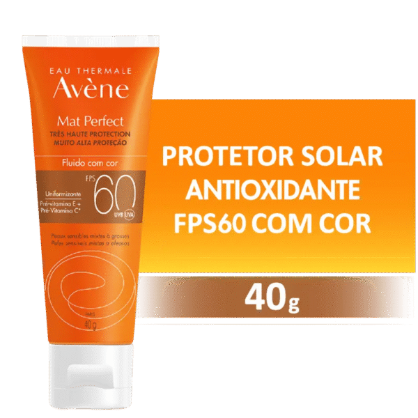 Proteção solar – Pele sensível  Mat Perfect Fluido Com Cor FPS 60 - Imagem 3