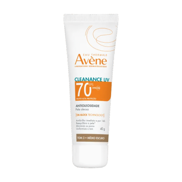 Proteção solar – Pele sensível  Cleanance UV FPS70 Tom 3 – Médio escuro
